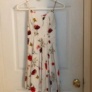 white strap dress with flowers